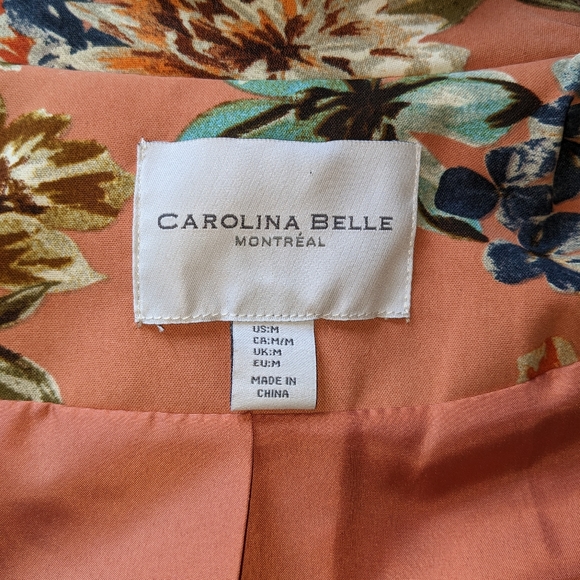Carolina Belle Coral and Floral Blazer Women's Medium - Picture 3 of 6
